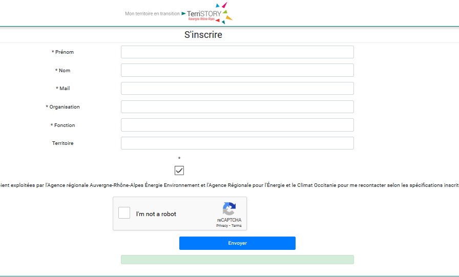 Formulaire d'inscription