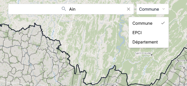 sélection de la maille d'un territoire