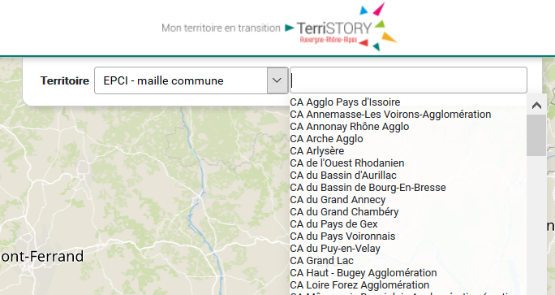 Module de sélection de territoire